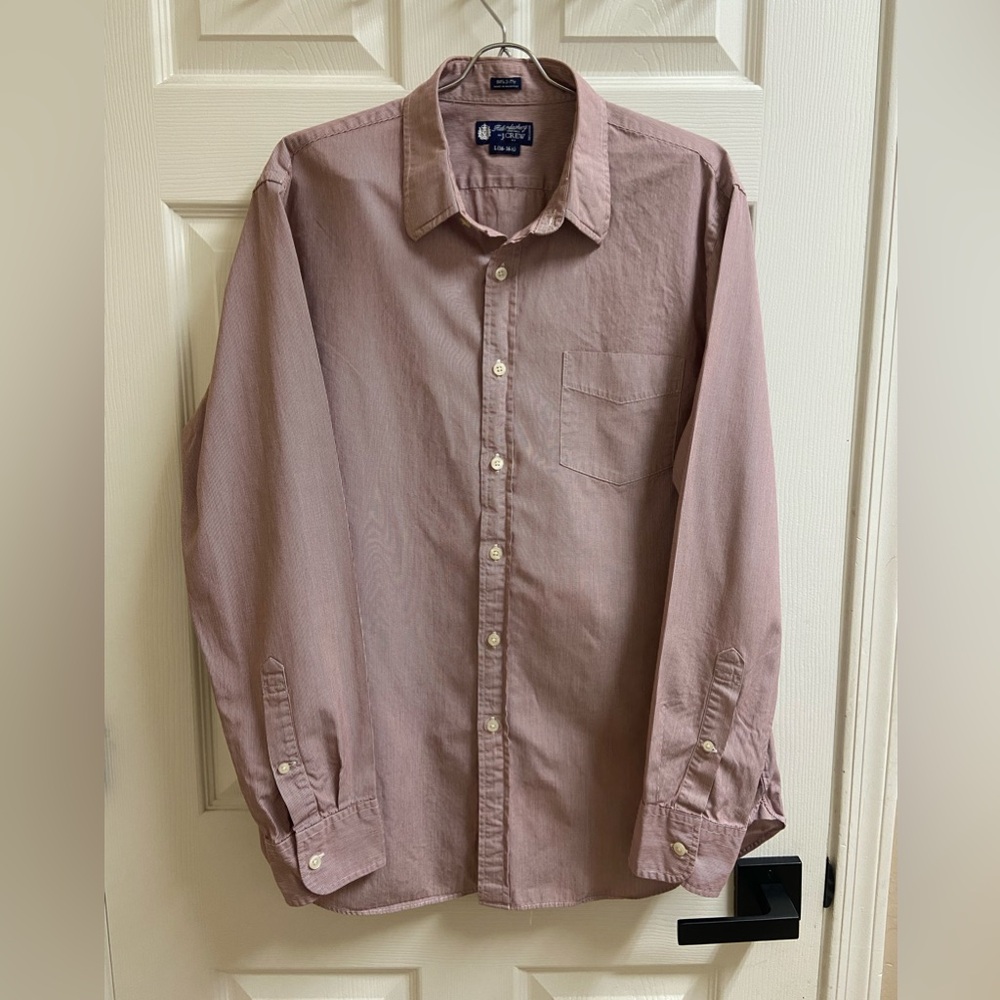 Men’s J.Crew Haberdashery 80s 2-Ply Button-Down Shirt | Burgundy Microstripe